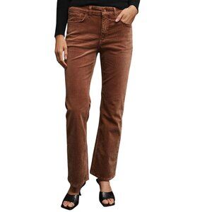 Anthropologie Pilcro The Yaya Rust Orange Corduroy Crop Flared Pants Size 26